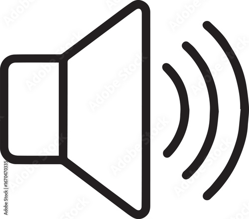 Loudspeaker icon emitting sound waves, representing audio volume and broadcasting clearly