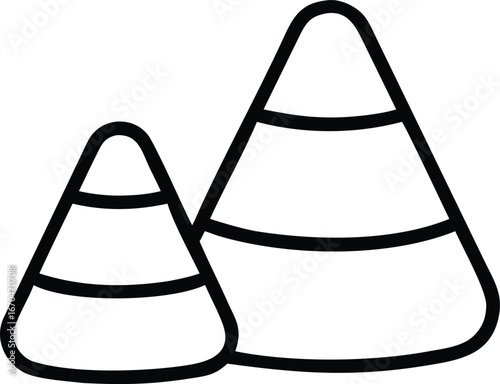 candy corn vector outline icon