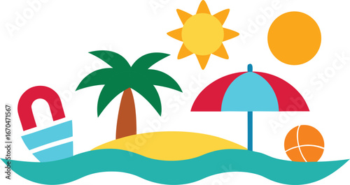 Seasonal Summer Graphic Themed Vector