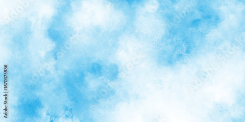 Art abstract with copy space for banner,  abstract watercolor cloudy summer day space blue heaven grunge, blue color sky with clouds background, Craft a visually pleasing pale blue paper background.
