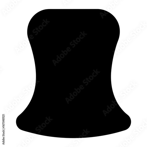 Elegant black silhouette resembling a stylized bell or an abstract object