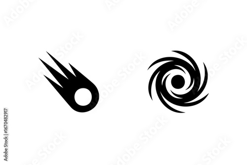Comet hurricane icons meteor space