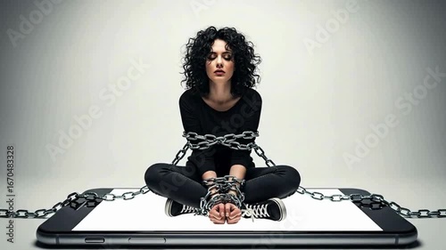 Social media addiction, digital slavery, technology dependence, internet obsession, and the psychological impact of excessive phone use. Generative AI