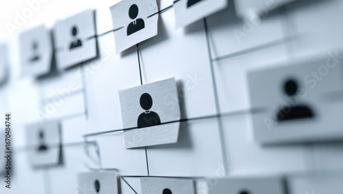 A close-up view of a visual organizational chart