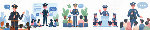 police vector giving a speech