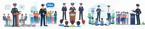 police vector giving a speech