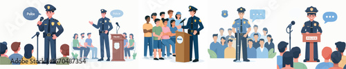 police vector giving a speech
