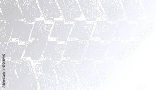 Elegant grey textured background showcases an array of abstract, geometrical shapes, creating a subtle pattern that fades into a soft, white gradient on the right side