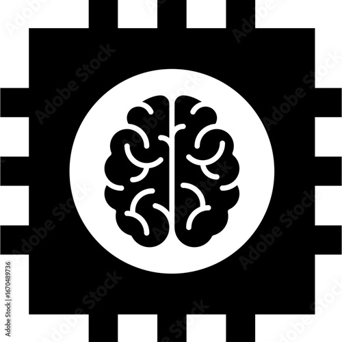 Brain with chip icon