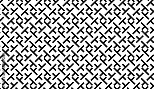 Interwoven black lines create a striking geometric pattern against a clean white background, with a modern, tessellated design offering versatile abstract visual appeal