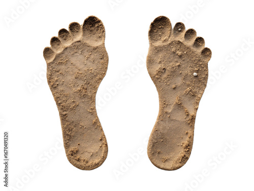 Footprints in the Sand on a Black Background