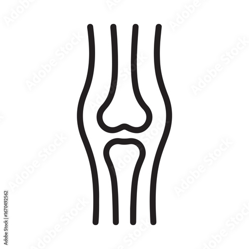 Stretched tendon line icon, body pain concept, strain, outline style icon. Vector black silhouette. with white background