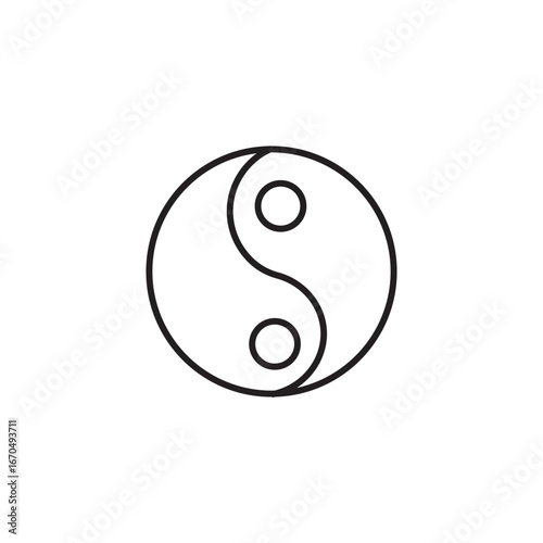 Yin yang symbol harmony balance contrasting forces taoism philosophy spiritual concept vector