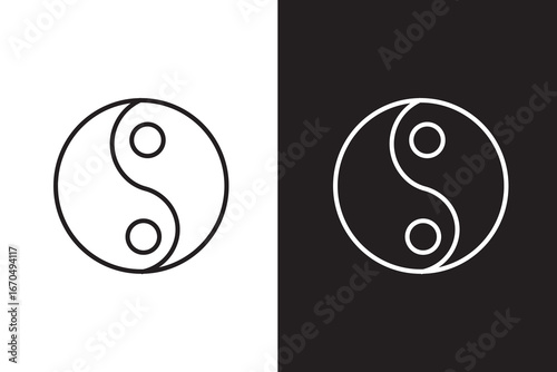 Yin yang icon flat. Illustration isolated vector sign symbol