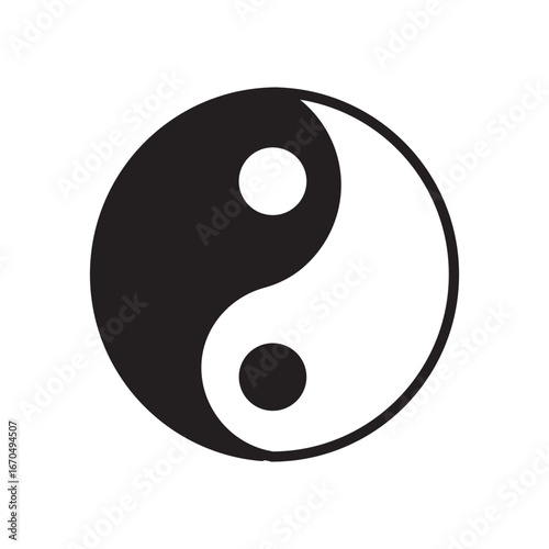 yin yang glyph flat vector icon