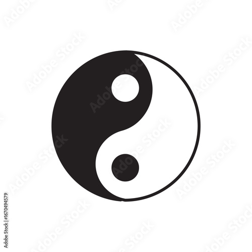 Yin yang vector icon logo or illustration