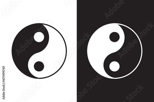 yin yang glyph flat vector icon