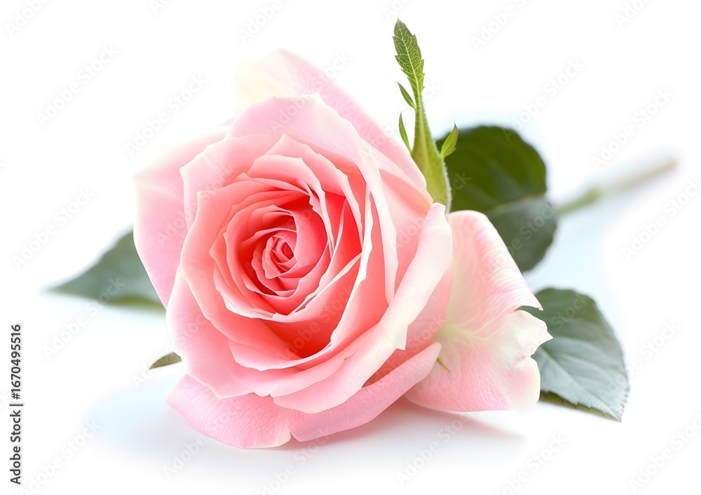 Fototapeta premium pink rose flower on white background