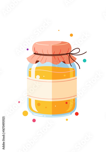 Delicious homemade jam in glass jar with label ready for your brand, perfect for organic food business