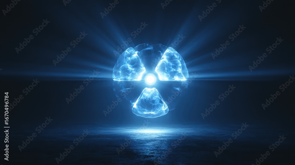 Obraz premium Abstract blue glow representing radioactive radiation