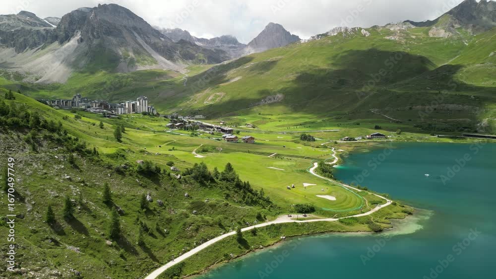 tignes le lac 2100, french alps, france