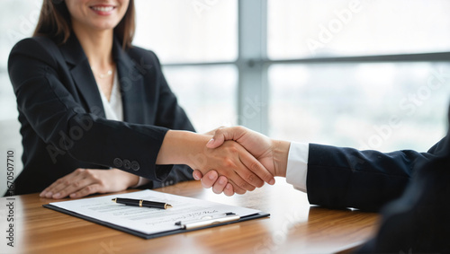 Wallpaper Mural Business handshake with document and question mark Torontodigital.ca