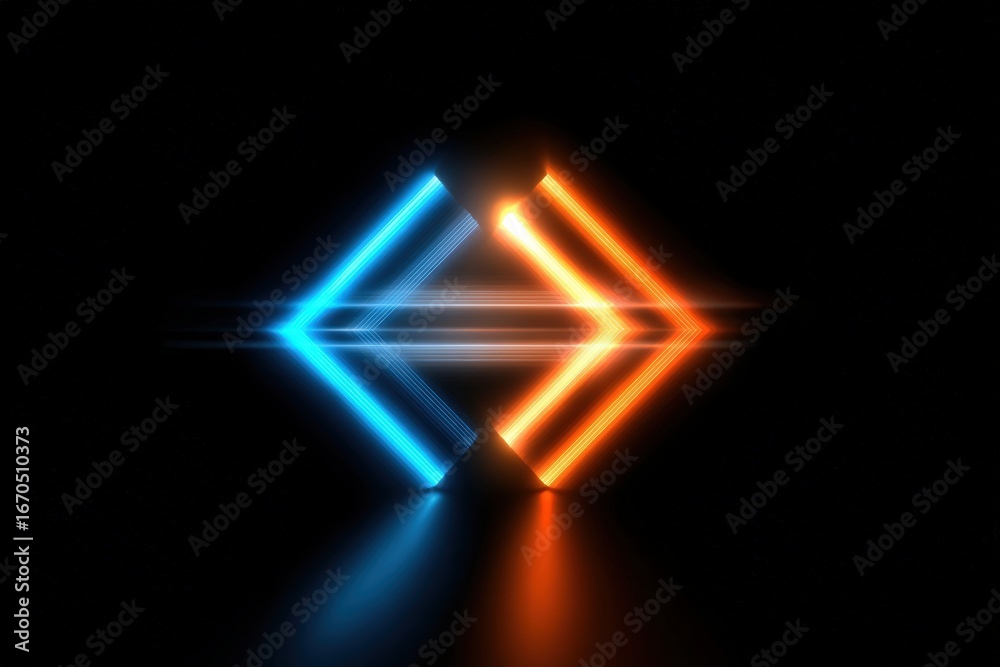 custom made wallpaper toronto digitalTwo glowing neon diamond shapes facing each other