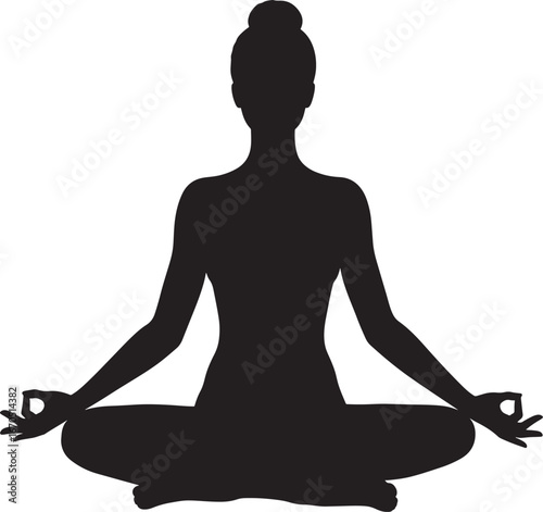 Woman sitting in a meditative yoga pose