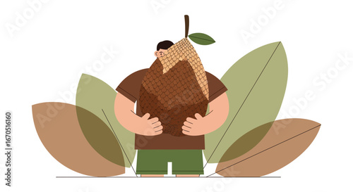 Man Embracing the Exotic Salak Fruit Tropical Harvest and Healthy Lifestyle