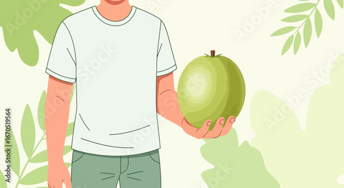 Person Presenting Exotic Guava Fruit Cultivating Healthy Eating Lifestyle Concept