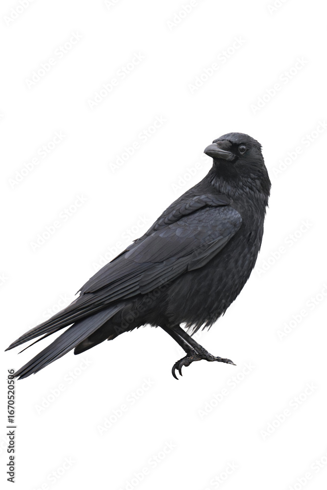 Fototapeta premium Crow isolated, png with no background.