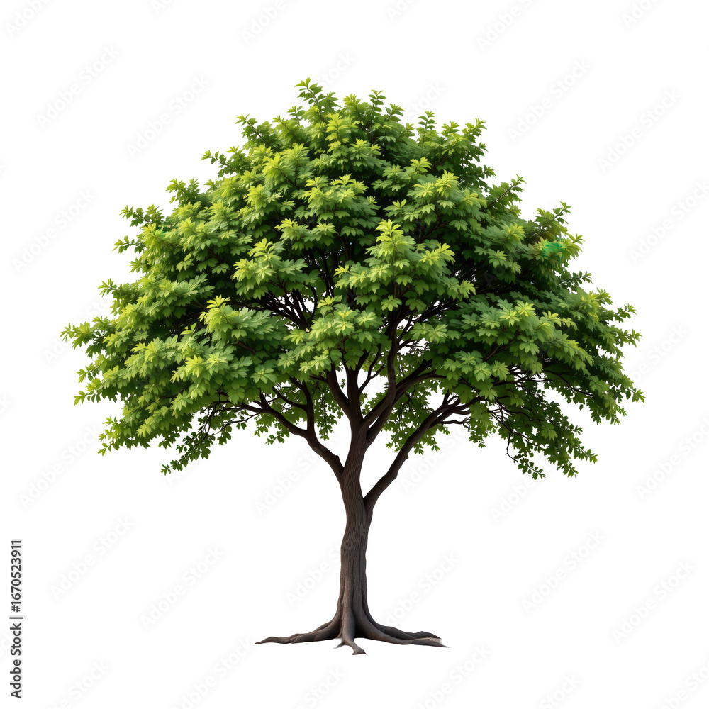 Fototapeta premium Lush Green Tree with Dense Foliage and Vibrant Leaves