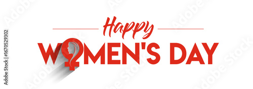 Happy Women's Day Stylish Typography Text. Vector Illustration