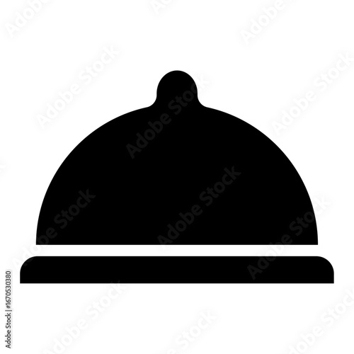 Black service bell icon representing hotel reception, assistance, and hospitality.