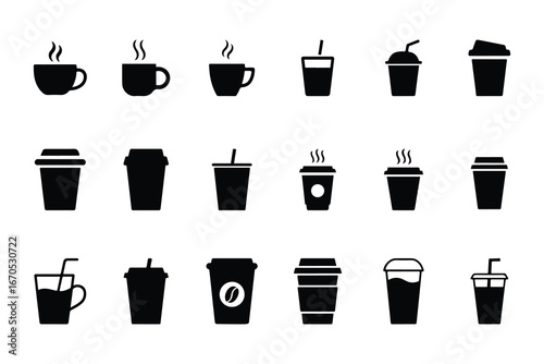 Wallpaper Mural Vector coffee cups collection isolated Torontodigital.ca