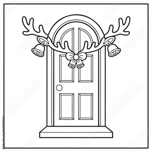 Christmas Door Coloring Pages