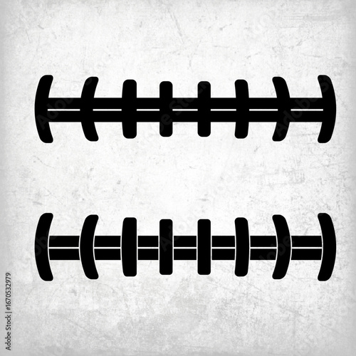 Football Laces Vector Silhouettes Set of 2