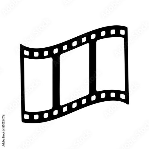 Retro Filmstrip Vector Illustration with Blank Frames for Movie and Photography