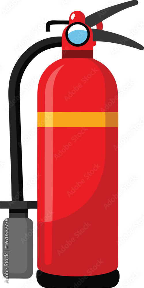Obraz premium Colorful vector illustration of a red fire extinguisher equipment icon for safety