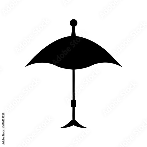 Silhouette closed parasol folded shape outdoor umbrella icon vector design isolated on white background