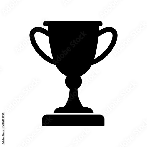 Silhouette classic trophy cup icon victory award symbol vector illustration isolated on white background