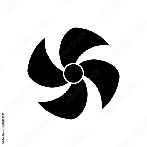Silhouette cooling fan blade icon air ventilation propeller vector design isolated on white background