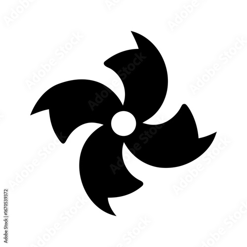 Silhouette cooling fan blade icon electric propeller ventilation vector illustration on white background