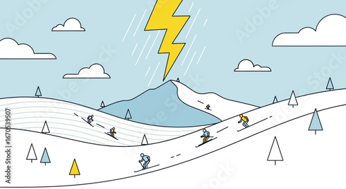 Skiing In Inclement Weather On The Mountain Top Is Extremely Risky