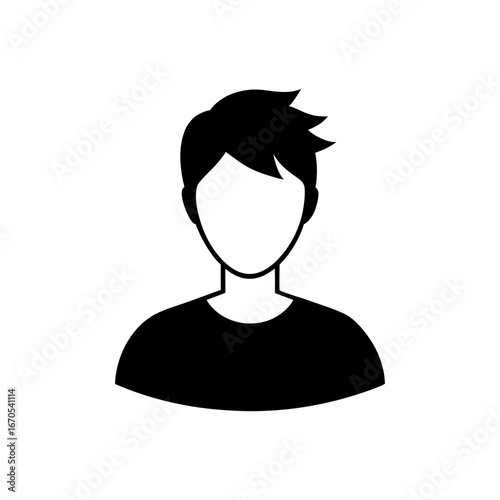 Silhouette user avatar head and shoulders profile symbol icon vector design isolated on white background