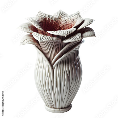 3D corpse flower vase isolated on white background