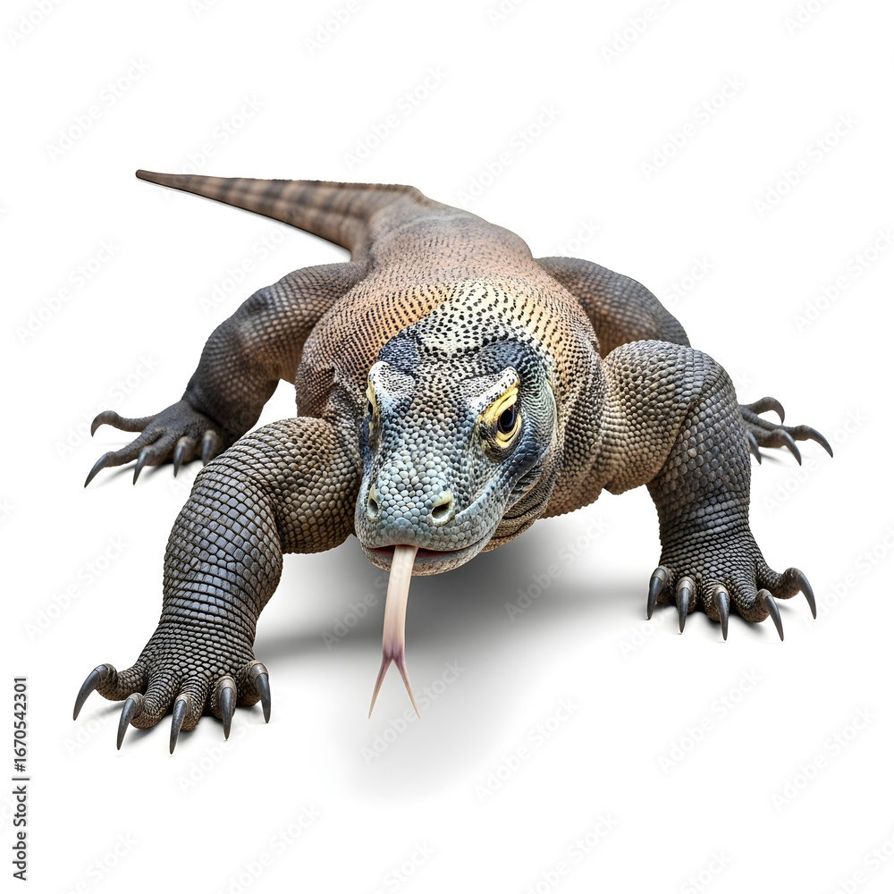 Obraz premium Komodo Dragon: Powerful Reptile, Detailed Close-Up View