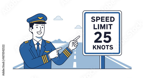 Pilot Guides Speed Restriction On Runway At Airport Or Airfield Facility