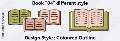 Coloured Outline Book Art
