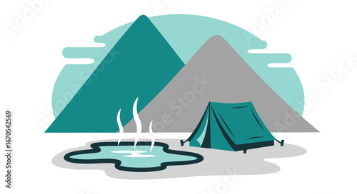 Serene Camping Retreat Near Mountains and a Steaming Natural Spring